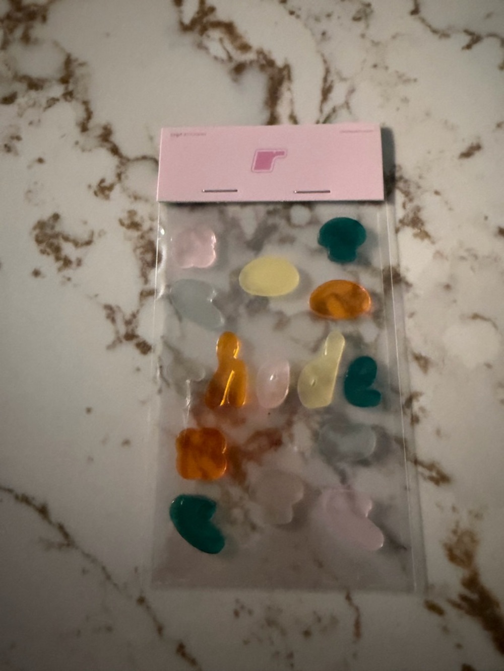 RHODE Irregular Resin Sticker Shapes in Pink, Yellow, Teal, Amber, Clear